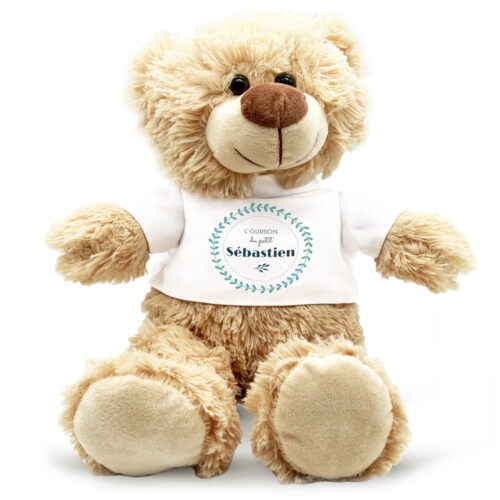Billy l'ours en peluche  – Couronne avec prénom <br> <strong> 25 cm </strong>