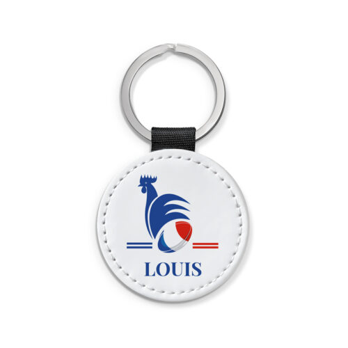 Porte-clé personnalisé verso bleu – Rugby avec Prénom – Image 3