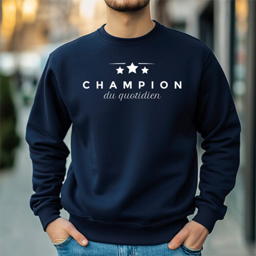 Sweat bleu - Champion du quotidien – Image 2