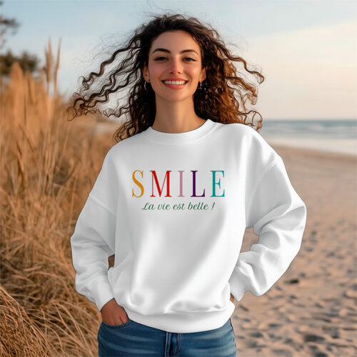 Sweat blanc - Smile – Image 2