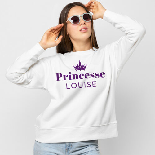 Sweat blanc - Princesse avec prénom – Image 2