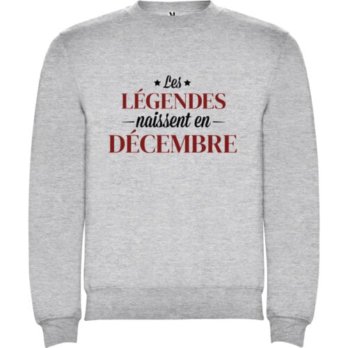 Sweat gris - Mois de naissance