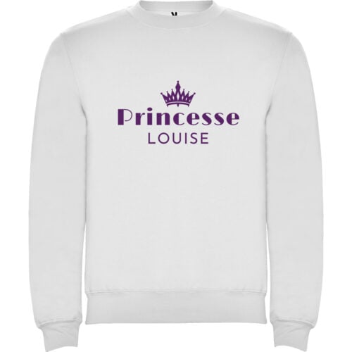 Sweat blanc - Princesse avec prénom