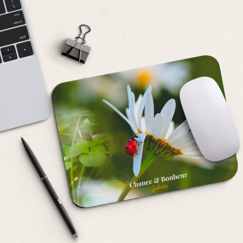 Tapis de souris rectangulaire - Chance et bonheur  <br> <strong>  23,4 x 19,1 cm </strong> – Image 2