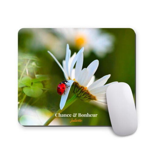 Tapis de souris rectangulaire - Chance et bonheur  <br> <strong>  23,4 x 19,1 cm </strong>