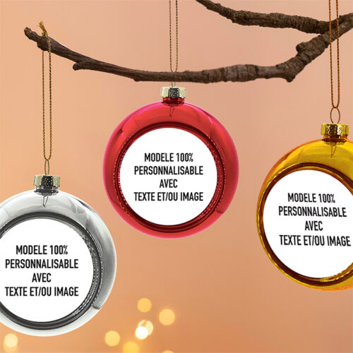 Lot de 3 Boules de Noël - Modèle 100% personnalisable – Image 2