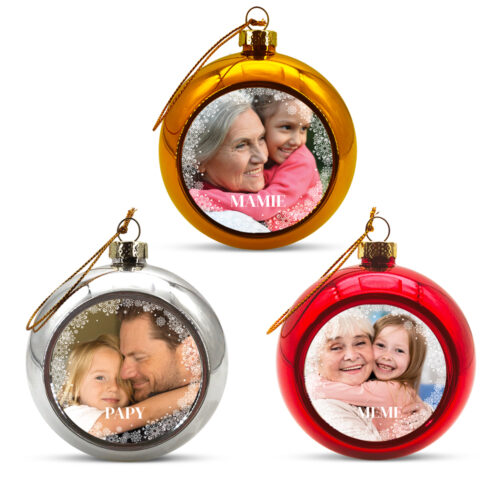 Lot de 3 Boules de Noël - Avec 3 photos