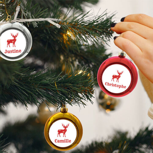 Lot de 3 Boules de Noël - Avec 3 prénoms – Image 2