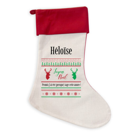 Chaussette Noël personnalisée - Broderie