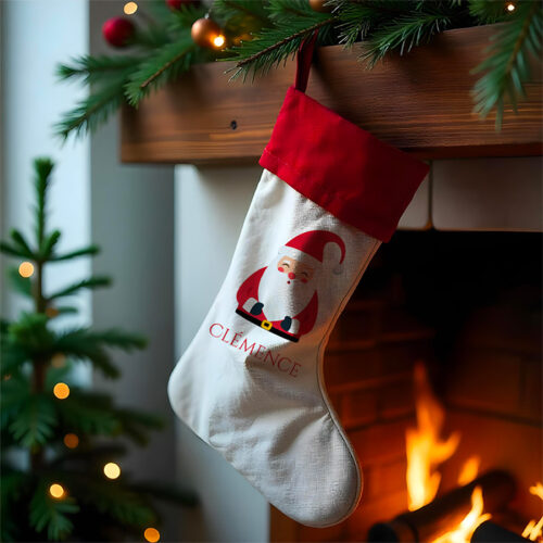 Chaussette Noël personnalisée - Père Noël avec prénom – Image 2
