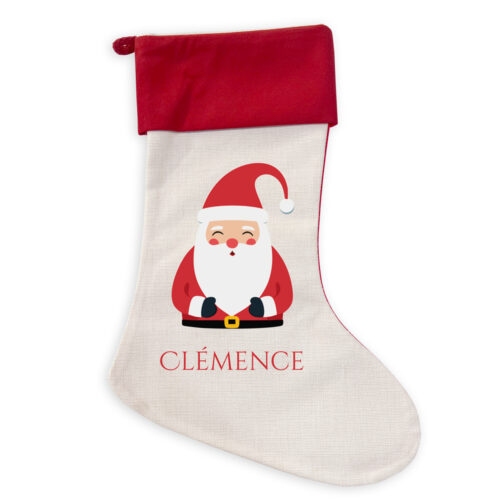 Chaussette Noël personnalisée - Père Noël avec prénom