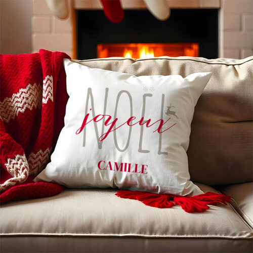Coussin blanc - Joyeux Noël – Image 2