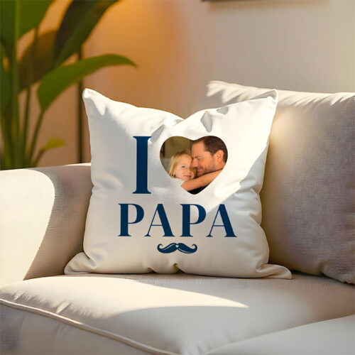 Coussin blanc - I Love Papa – Image 2