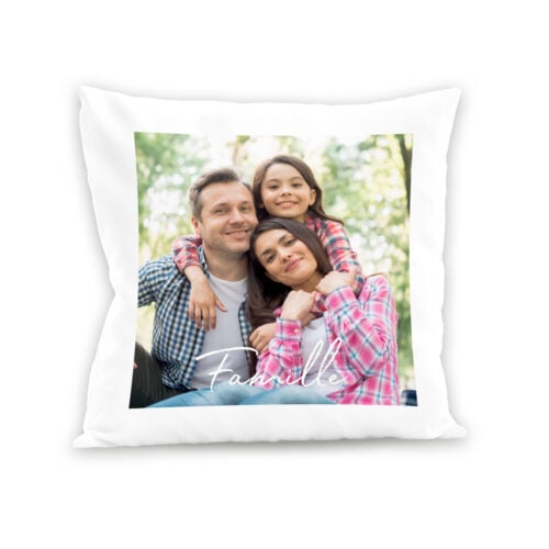 Coussin blanc - Photo de famille