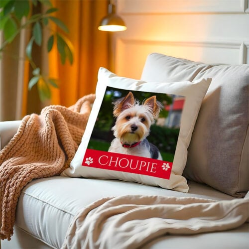 Coussin blanc - Photo de votre animal – Image 2