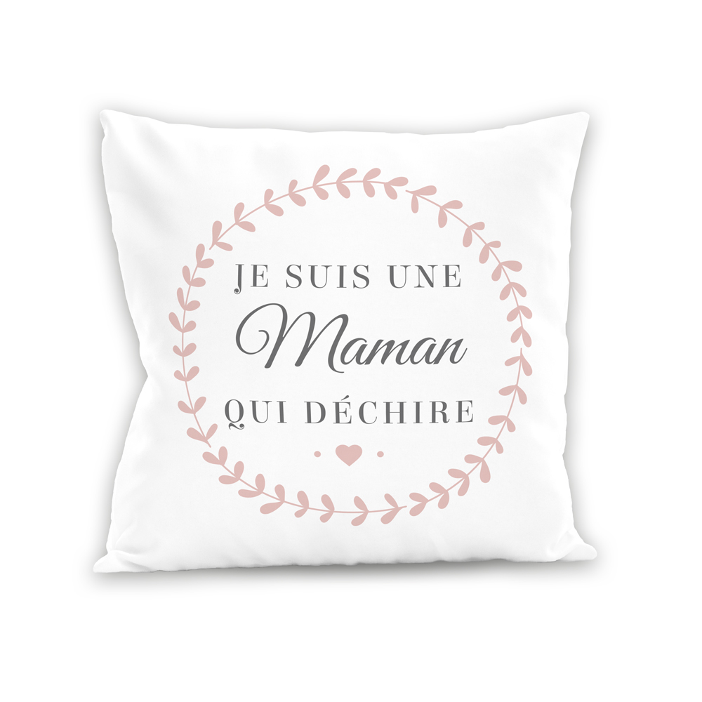 Borsa In Policotone Grande Per La Spesa O Spiaggia – Frasi Divertenti Mamma – "Je Suis Une Maman Qui Dechire" – 38x42 Cm