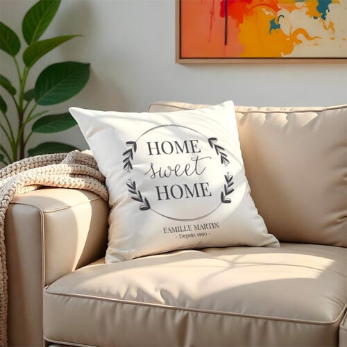 Coussin blanc - Home Sweet Home – Image 2