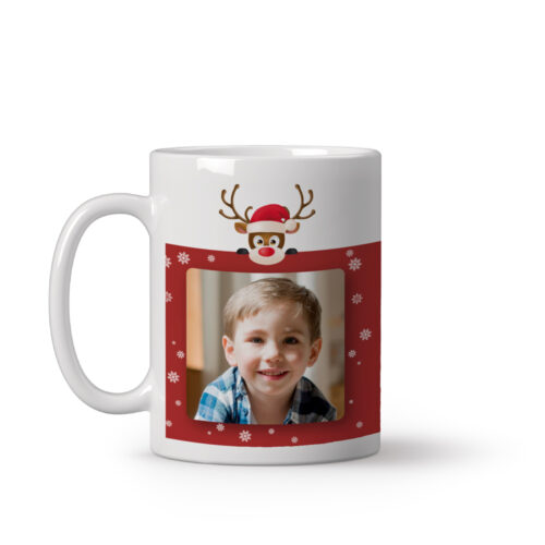 Mug personnalisé - Renne avec 2 photos