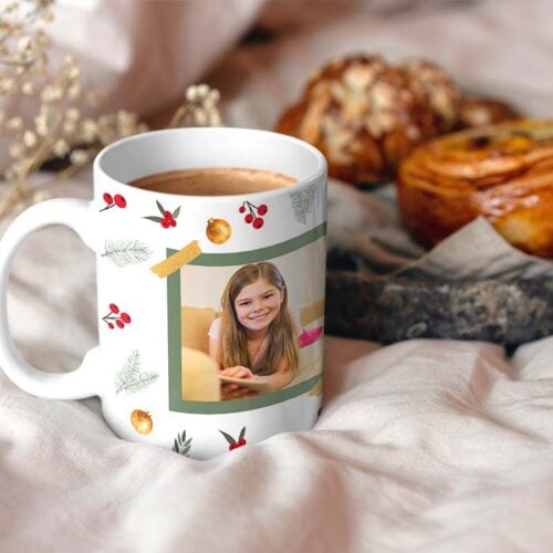 Mug personnalisé - Fleurs avec photo et prénom – Image 2