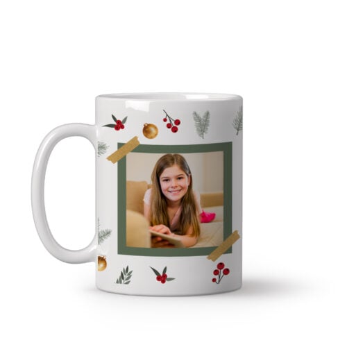Mug personnalisé - Fleurs avec photo et prénom