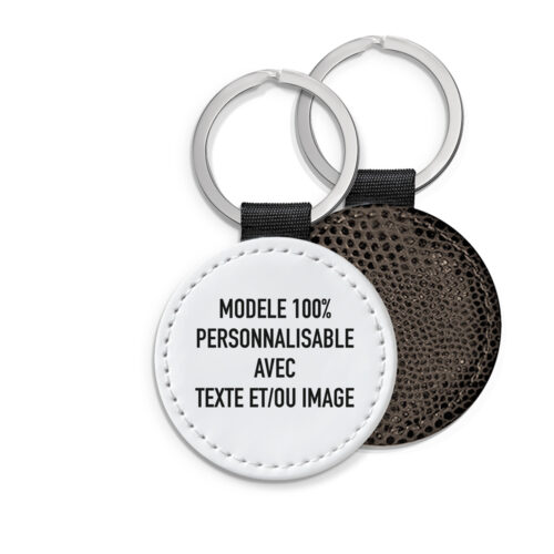 Porte-clé personnalisé verso marron - Modèle 100% personnalisable
