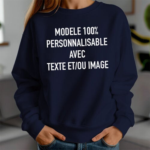 Sweat bleu - Modèle 100% personnalisable – Image 2
