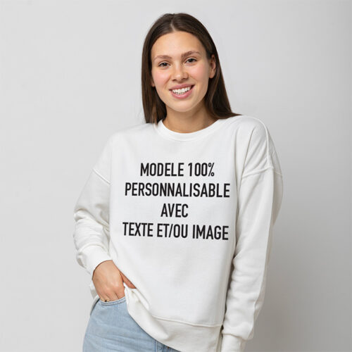 Sweat blanc - Modèle 100% personnalisable – Image 2