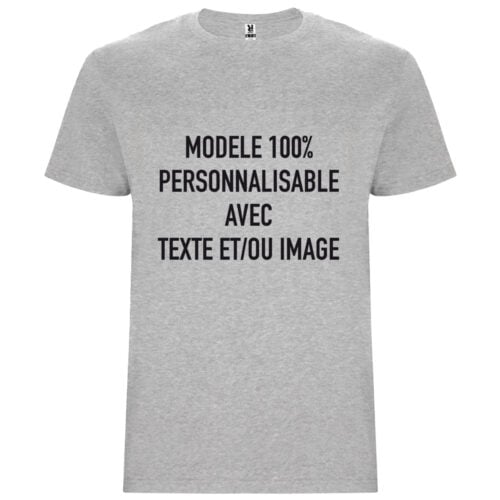 T-shirt gris- Modèle 100% personnalisable
