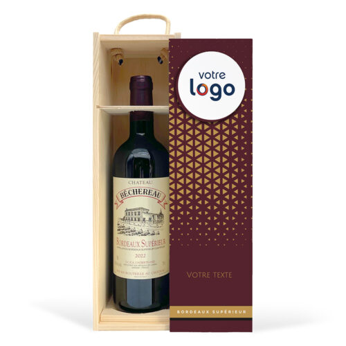 Coffret personnalisé et Vin rouge - Avec votre logo