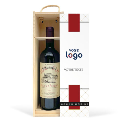 Coffret personnalisé et Vin rouge - Votre logo