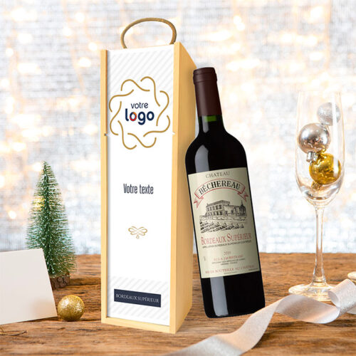Coffret personnalisé et Vin rouge - Avec logo et texte – Image 2