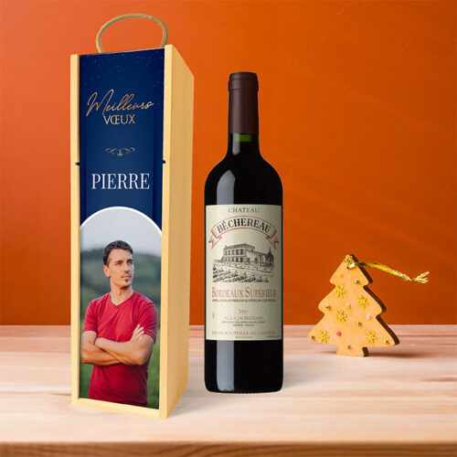 Coffret personnalisé et Vin rouge - Voeux avec prénom et photo – Image 2