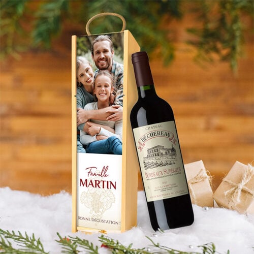 Coffret personnalisé et Vin rouge - Photo de famille – Image 2