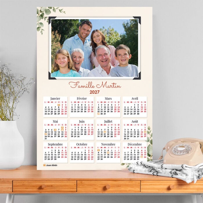 Alternative view of Calendrier format A3 personnalisé - Cadre avec photo