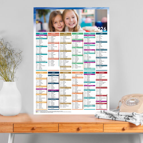Calendrier format A3 personnalisé - Photo avec vacances scolaires – Image 2