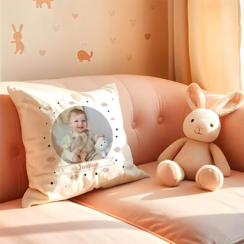 Coussin blanc - Photo enfant – Image 2