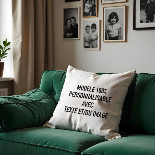 Coussin blanc - Modèle 100% personnalisable – Image 2