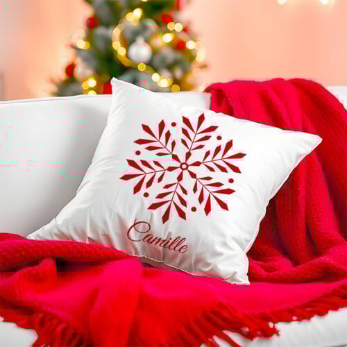 Coussin blanc - Flocon – Image 2