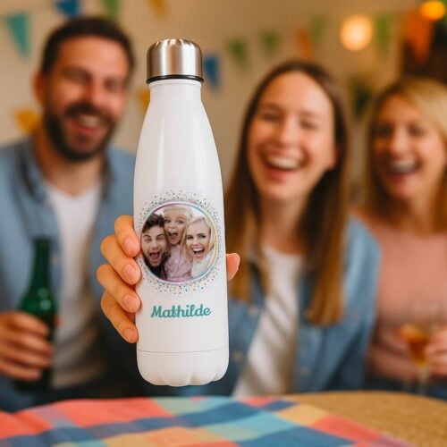 Bouteille isotherme - Prénom en couleurs avec photo <br> <strong>  500 ml </strong> – Image 2