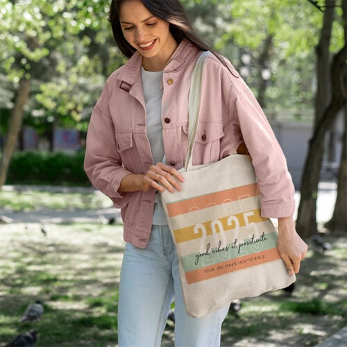 Sac cabas personnalisé – 2025 good vibes et positivité – Image 2
