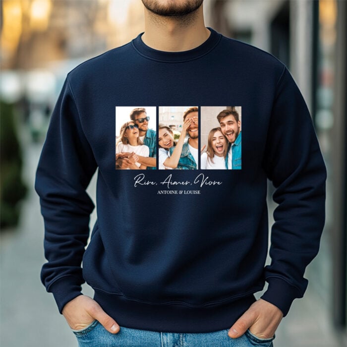 Alternative view of Sweat bleu - Résolutions 2026 avec photo