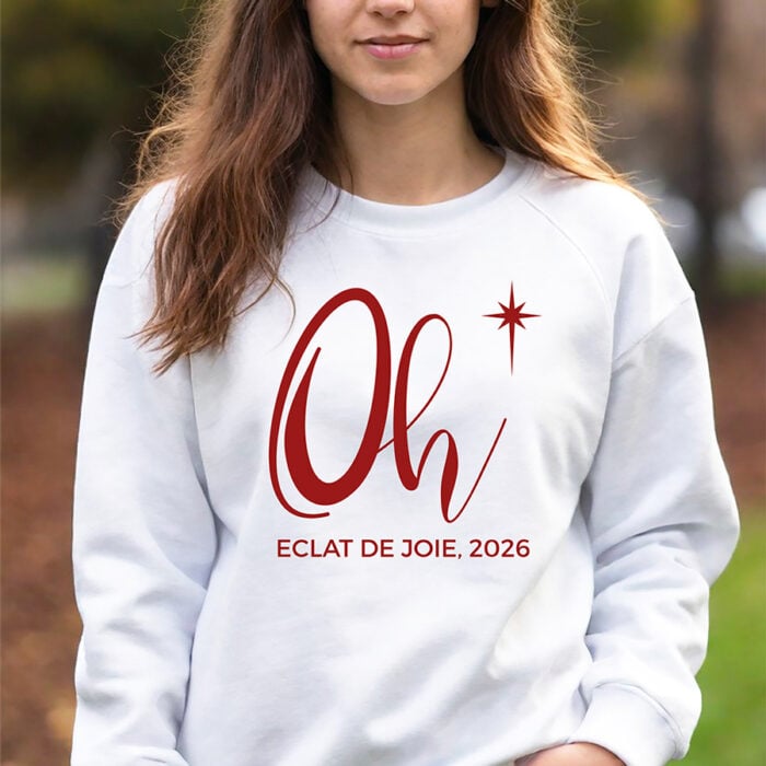 Alternative view of Sweat blanc - Eclat de joie 2026