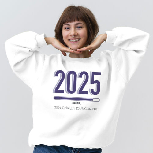 Sweat blanc - 2025, chaque jour compte – Image 2