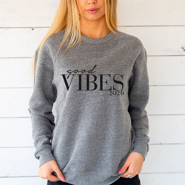 Alternative view of Sweat gris - Good Vibes