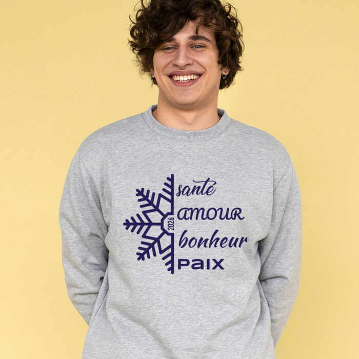 Alternative view of Sweat gris - Voeux pour 2026