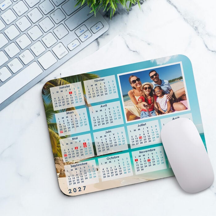 Alternative view of Tapis de souris rectangulaire - Calendrier avec photo paysage  <br> <strong>  23,4 x 19,1 cm </strong>
