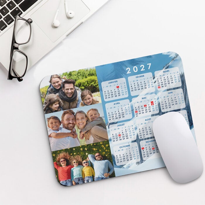 Alternative view of Tapis de souris rectangulaire - Calendrier photo de montagne  <br> <strong>  23,4 x 19,1 cm </strong>
