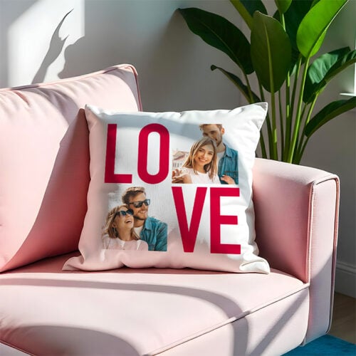 Coussin blanc - Love avec photos – Image 2