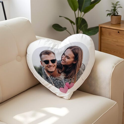 Coussin coeur blanc - Photo – Image 2