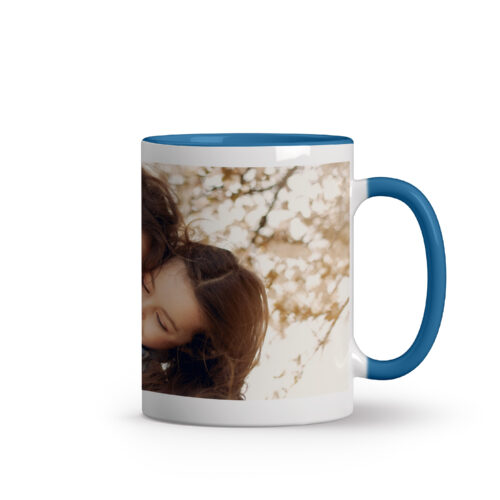 Mug bleu personnalisé - Photo et texte – Image 3